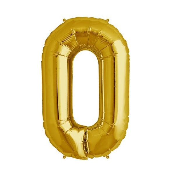 Golden Foil Balloon Number 0