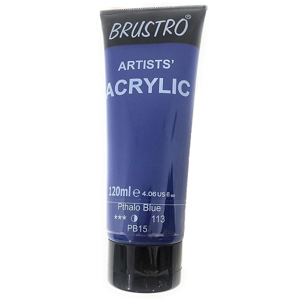 Brustro Artists Acrylic Colour Tube 120ml Pthalo Blue 113