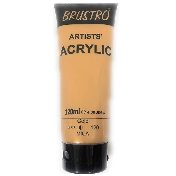 Brustro Artists Acrylic Colour Tube 120ml Gold 120