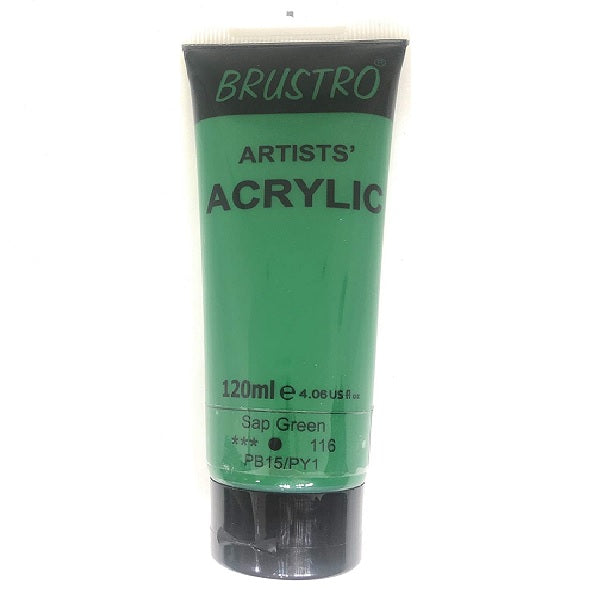 Brustro Artists Acrylic Colour Tube 120ml Sap Green 116