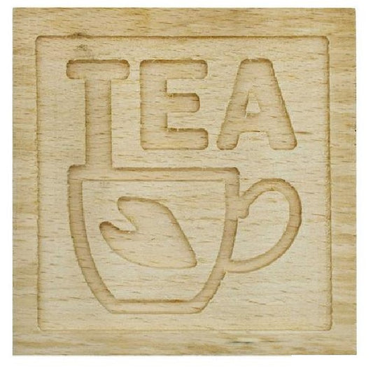3D Wooden Tea Coaster Square 3WTC08