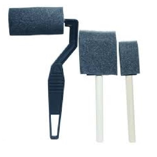 Sponge Brush Black (Set Of 3) Roller/Flat