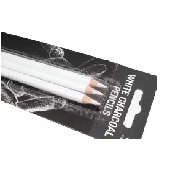 White Charcoal Pencils (Medium - Pack Of 3) 0876