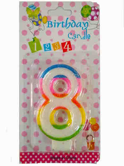 Birthday Number Candle 8