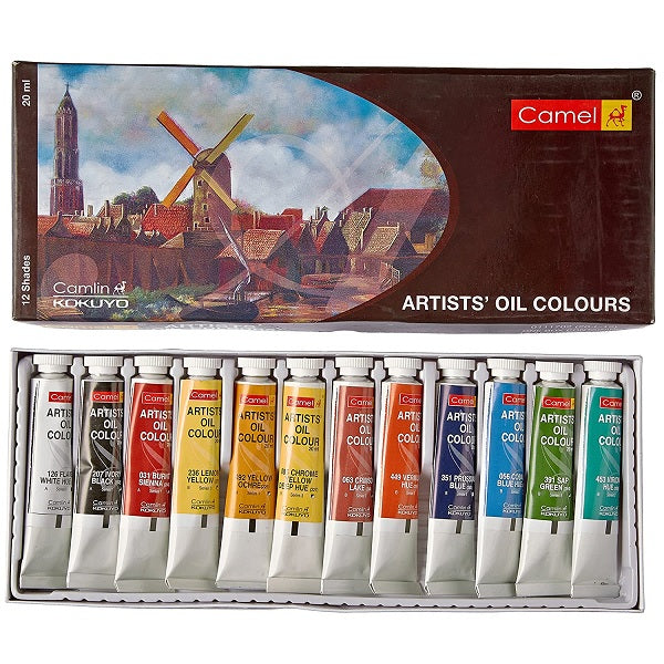 Camel Artist Oil Colours Tube (Set of 12 Shades x 20 ml)