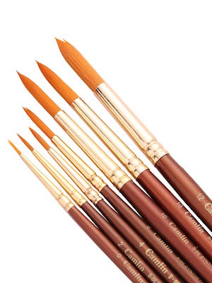 Camlin Round Brushes Synthetic Gold Series 66 (Set Of 7)