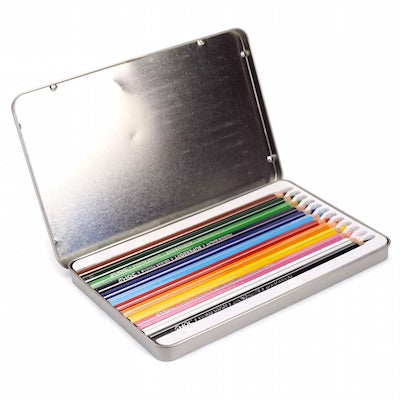 DOMS 12 Shade Flat Tin Supersoft Colour Pencils