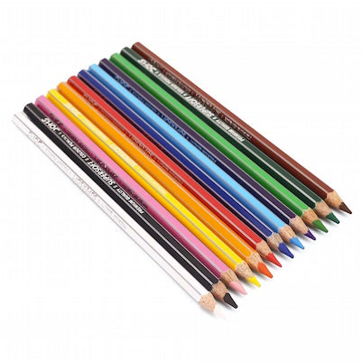 DOMS 12 Shade Flat Tin Supersoft Colour Pencils