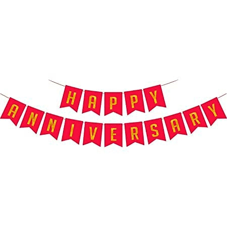 Happy Anniversary Banner - Red