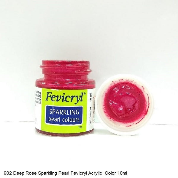 Fevicryl Sparkling Pearl Colours 10ml (Sparkling Pearl Deep Rose- 902)