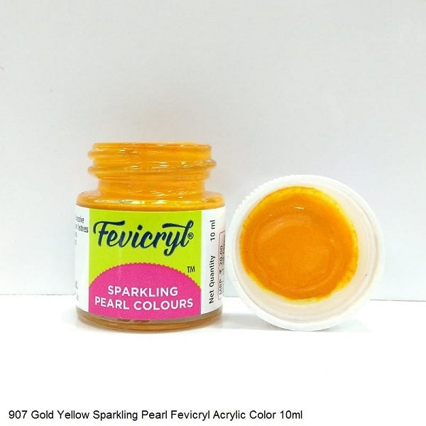 Fevicryl Sparkling Pearl Colours 10ml (Sparkling Pearl Golden Yellow- 907)