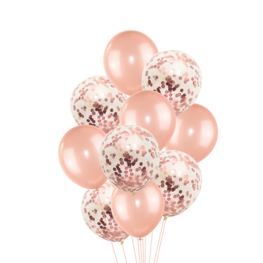 Foil Confetti Balloon - Rose Gold 10 pcs